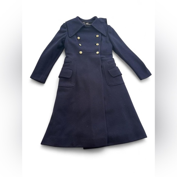 American Vintage Jackets & Blazers - Gus Mayer Peabody House 1950s Navy Wool Double-Breasted Women's Coat Sz S